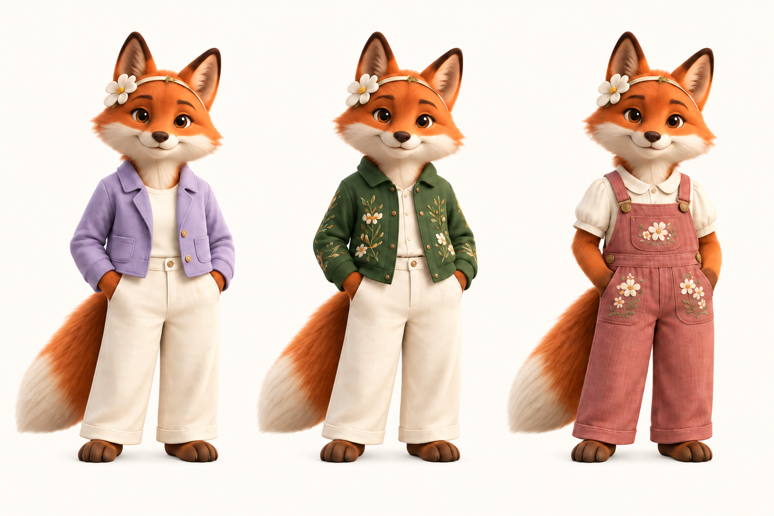 The app’s fox character with a flower hair clip