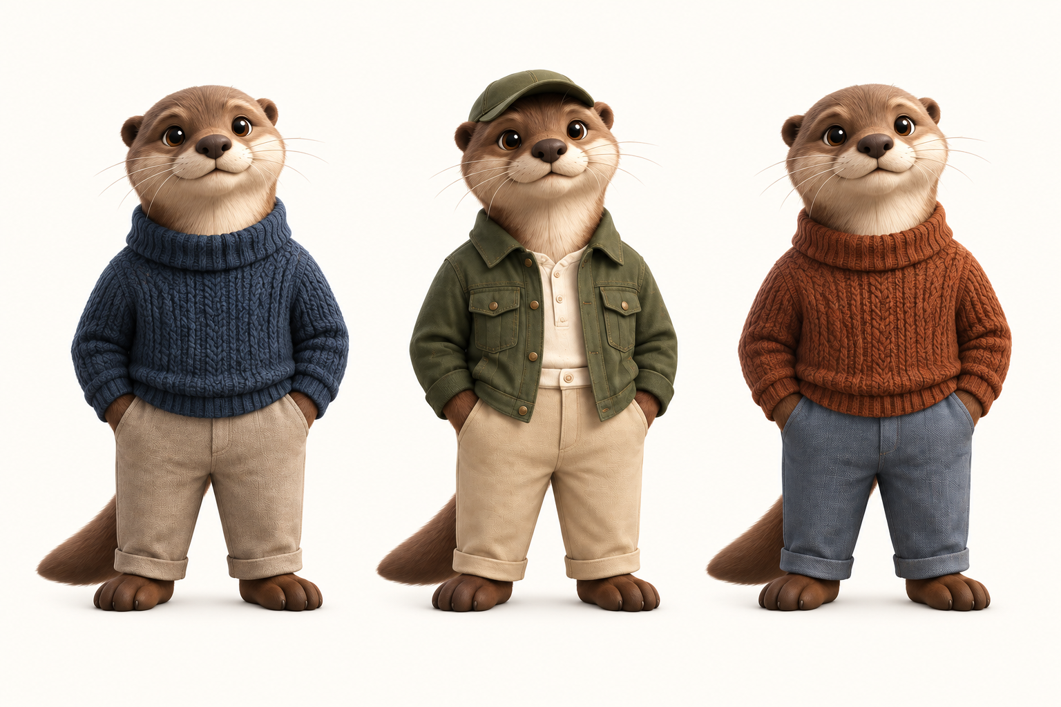 The app’s otter character in a navy sweater